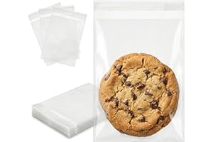 BakeBaking Clear Self-Sealing Cellophane Treat Bags 4x6 (10.2 x 15.2cm) Pack of 200 – Resealable Cookie Bags for Candy & Part