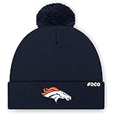FOCO NFL Unisex-Adult NFL Team Logo Basic Pom Beanie Hat