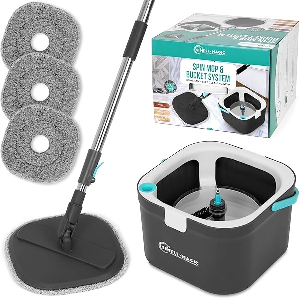 Amazon.com: SIMPLI-MAGIC 360° Square Spin Mop and Bucket