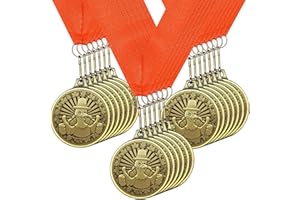 Sasylvia Thanksgiving Turkey Medals Bulk 2'' Metal Turkey Trot Trophy with Ribbon Leaves Wreath Race Medals Great Thanksgiving Awards prizes