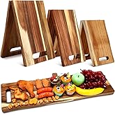 Baderke 3 Pcs Large Charcuterie Board with Handles Foldable Travel 36 x 12 Inch, 27 x 6 Inch, 20 x 6 Inch Wood Cheese Platter Serving Tray Acacia for Meat Food Party Appetizers