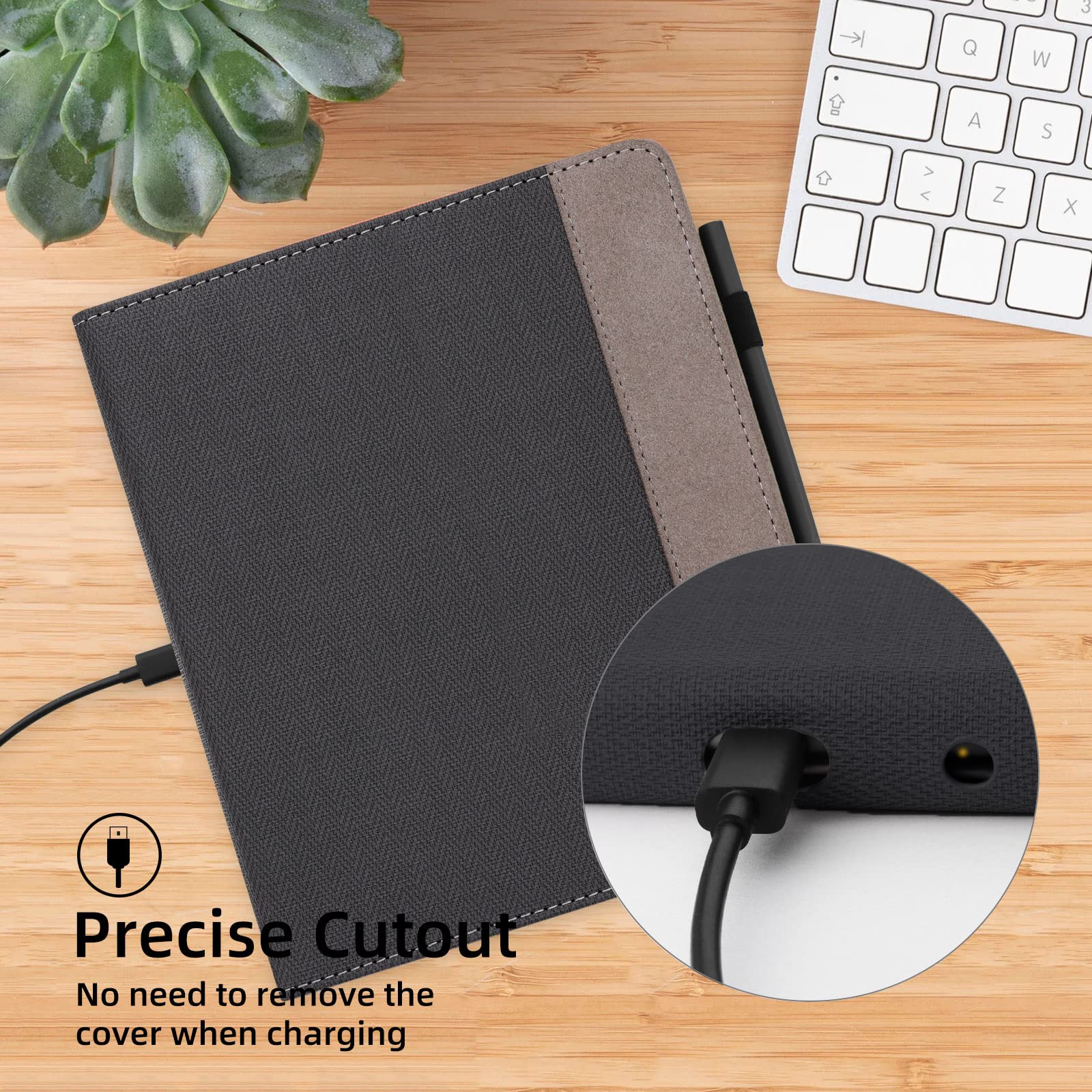 WALNEW Stand Case for Kindle Scribe 10.2 Inch (2024/2022 Released) – Two Hand Straps Premium PU Leather Cover with Auto Sleep/Wake and Pen Holder for Amazon Kindle Scribe Ereader (New Black)