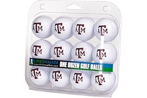 LinksWalker Collegiate Golf Balls 12 Ball Gift Pack Regulation Size 2-Piece Balls