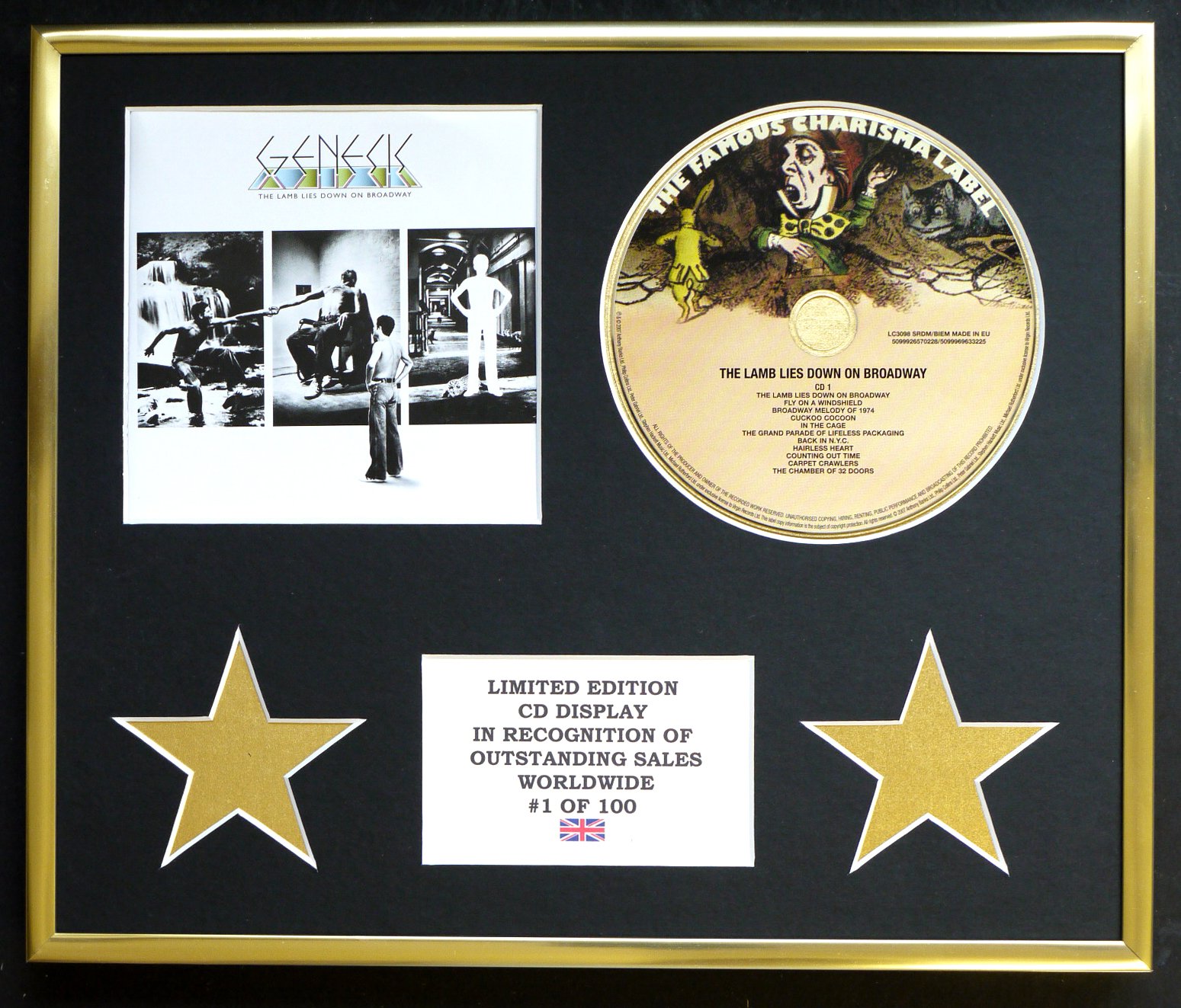 GENSIS/CD DISPLAY/LIMITED EDITION/COA/THE LAMB LIES DOWN ON BROADWAY