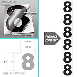 iSYFIX Black Vinyl Number 8 (Eight) Stickers - 6