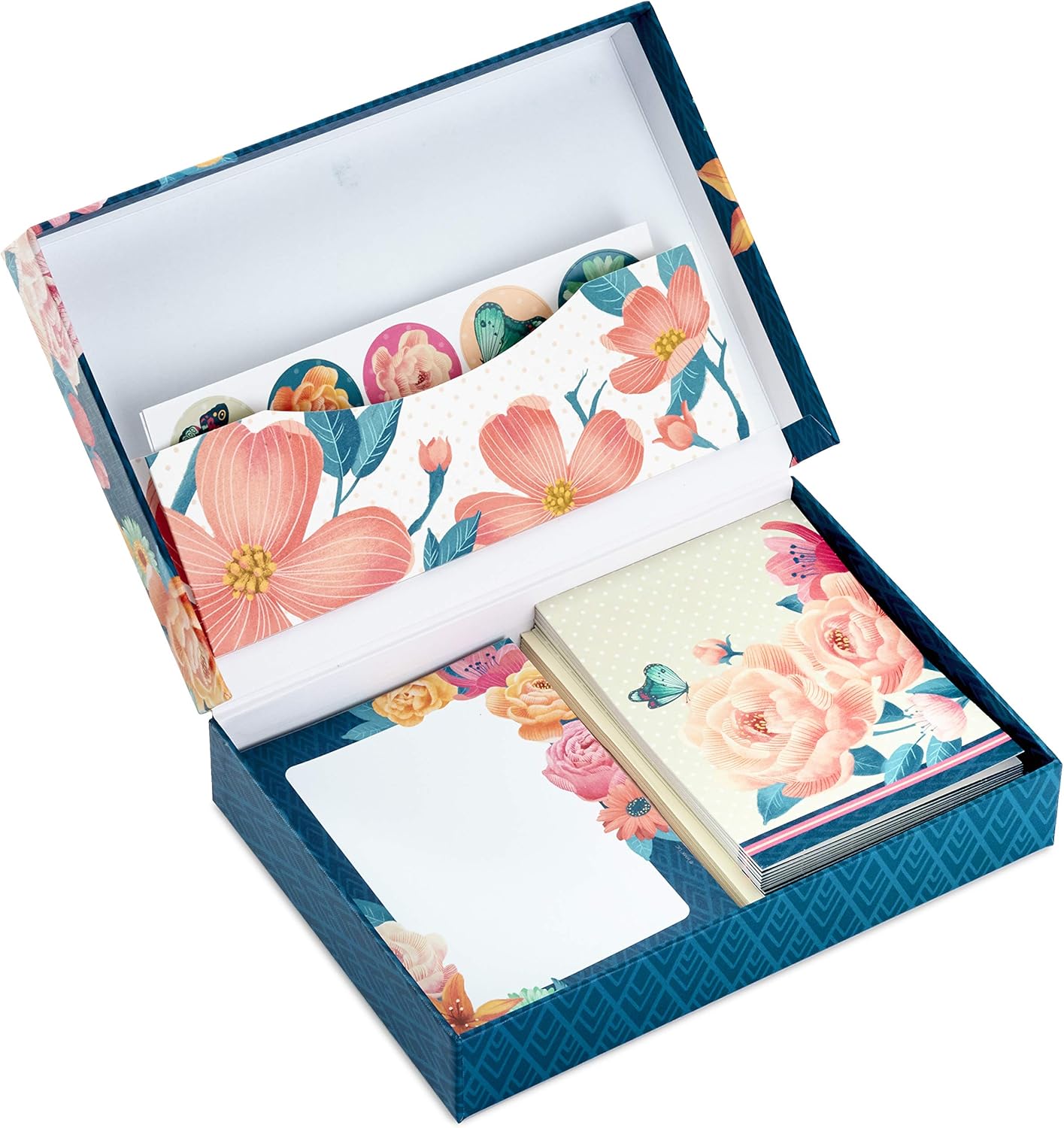 Hallmark Stationery Set with Desk Organizer, Floral (10