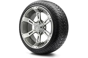 GOLF CART KING MODZ® Ambush Gunmetal 14" Golf Cart Wheels and Arisun Cruze (205/30-14) Low Profile DOT Golf Cart Tires Combo - Set of 4