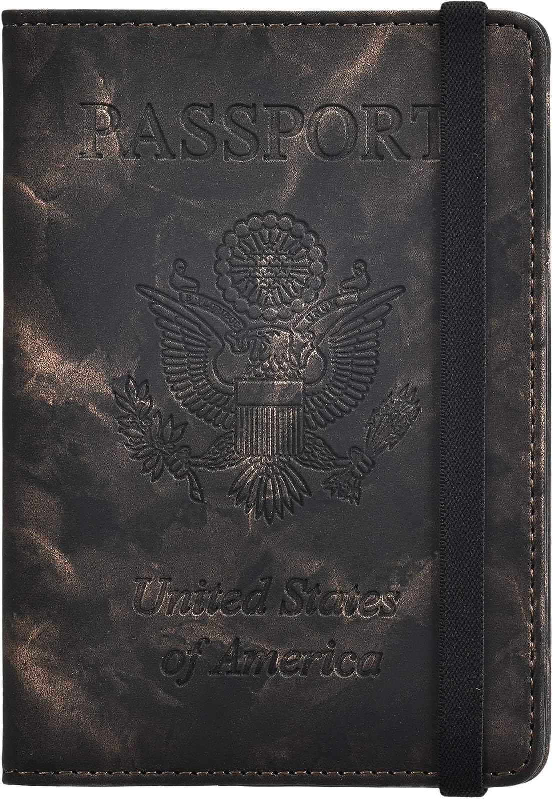 HERRIAT Leather Passport Holder Cover Case RFID Blocking Travel Wallets Card Case