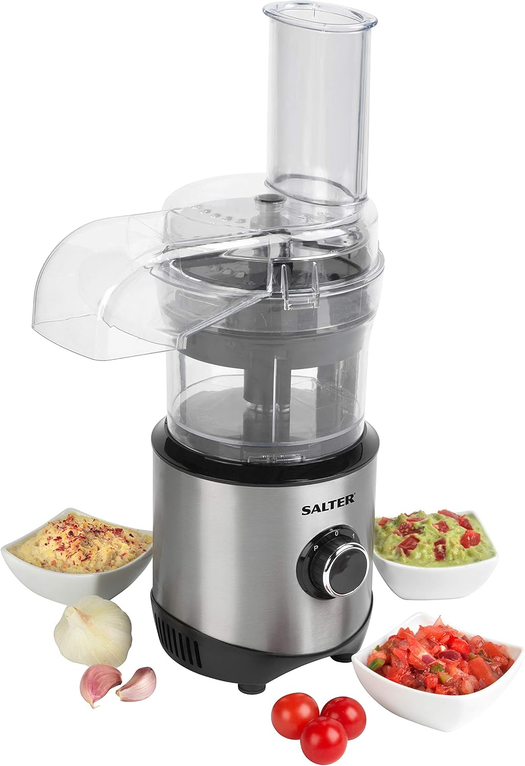 Salter EK4244 Mini Electric Food Processor Pro, Mini Universal Shredder with 900ml Bowl, 2 Speeds & Pulse Function