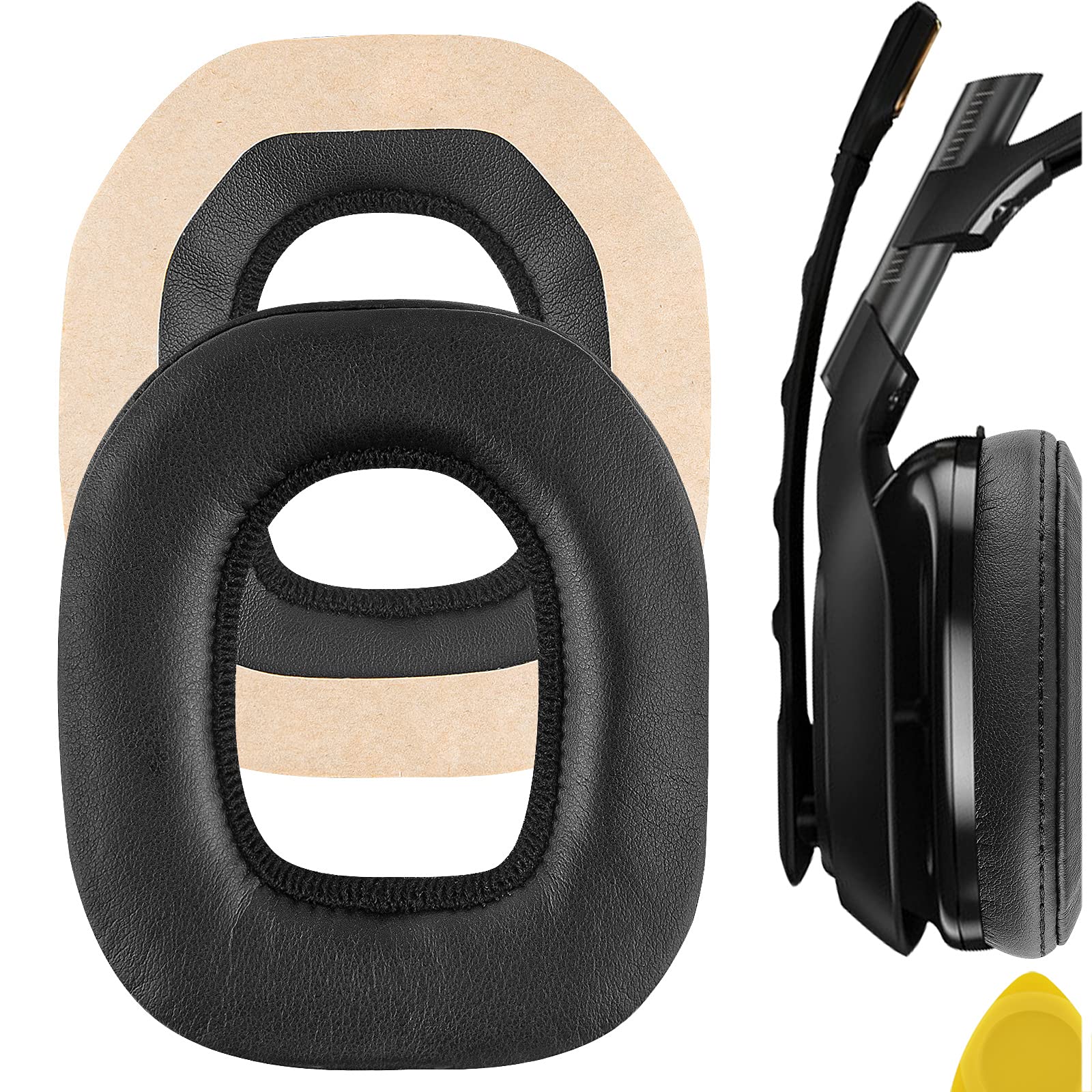 Geekria QuickFit Replacement Ear Pads for Astro A40 TR A50 Headphones Ear Cushions, Repair Parts (Black)