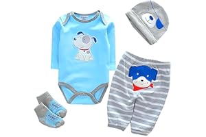 OHIJGN Reborn Baby Dolls Boy Clothes for 17-22 Inch 4 pcs Sets Fit 17-22" Newborn Baby Dolls Clothes