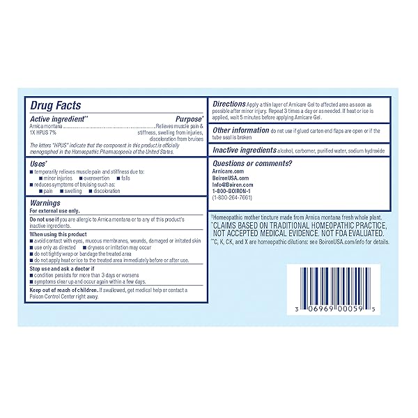 BOIRON ARNICARE GEL, HOMEOPATHIC MEDICINE FOR PAIN RELIEF, 2.6 OUNCE
