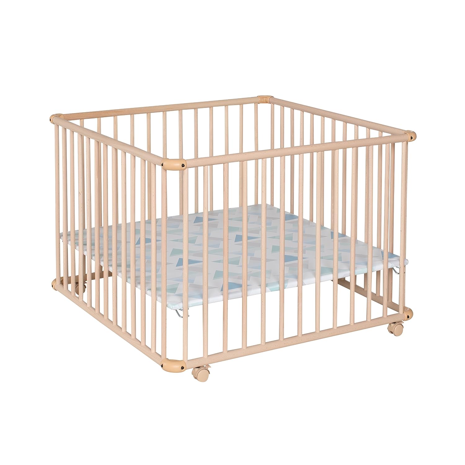 Geuther Bois 97 X 97 Cm Ajustable En Hauteur Motif Du Fond Triangle Parc Belami Naturel 2233 La Chambre De Bebe Parcs