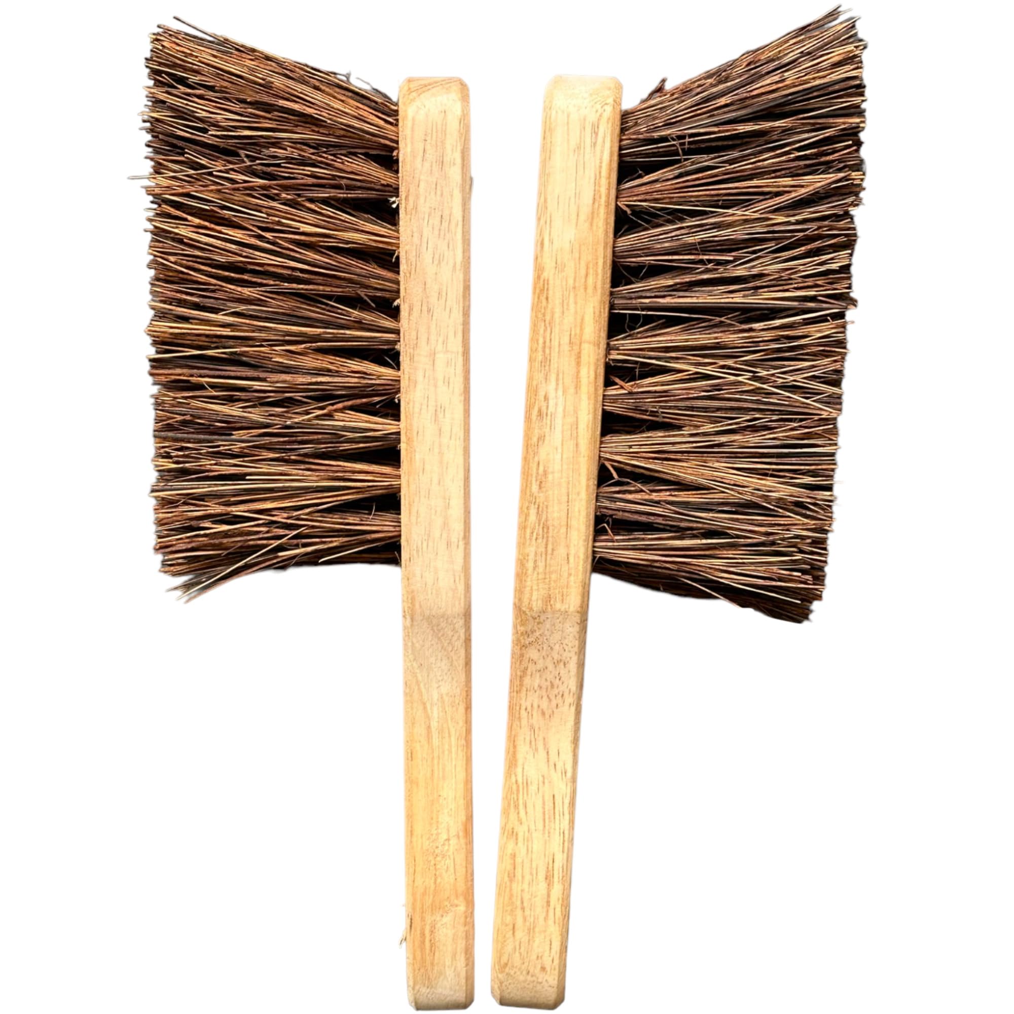 EDS Wooden Hand Brush Stiff Bristle Scrubbing Brush Natural Bassine Heavy Duty Cleaning Brush for Outdoors Yard Floor and Carpet Brush(PACK OF 2)