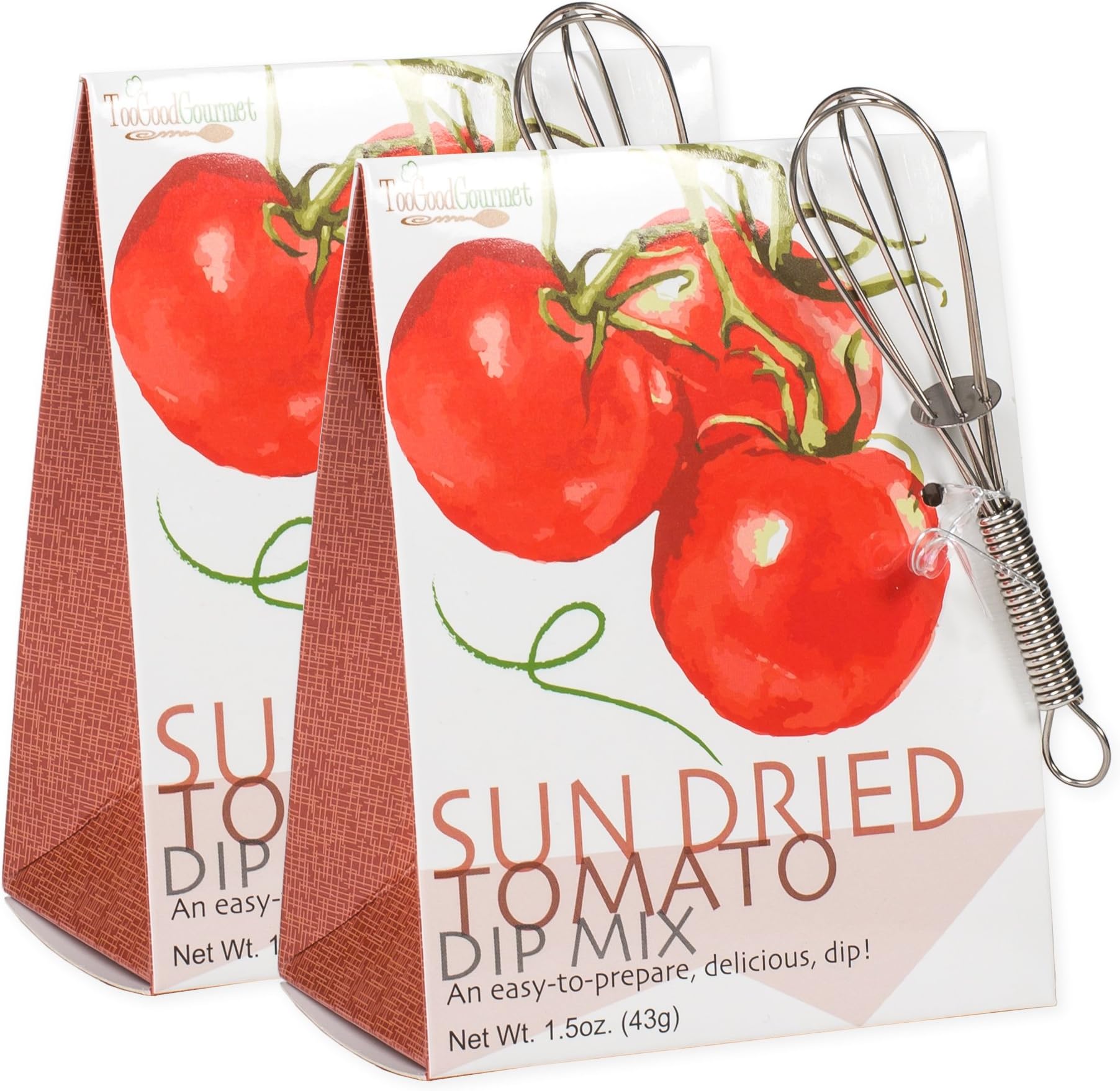 Sundried Tomato 1.5 Ounce Vegetable Dip Mix with Mini Whisk 2 Pack