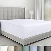 California Design Den Queen Size Fitted Sheet Only - 100% Cotton, 600 Thread Count, Soft Deep Pocket Bottom Fitted Sheet, Sateen Weave, Premium-Feel Bedding, Featuring Foot Side Indicator - White