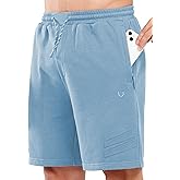 NORTHYARD Men's Cotton Casual Sweat Shorts Athletic Running Short with Zipper Pockets 7" Workout Gym Lounge for Mens
