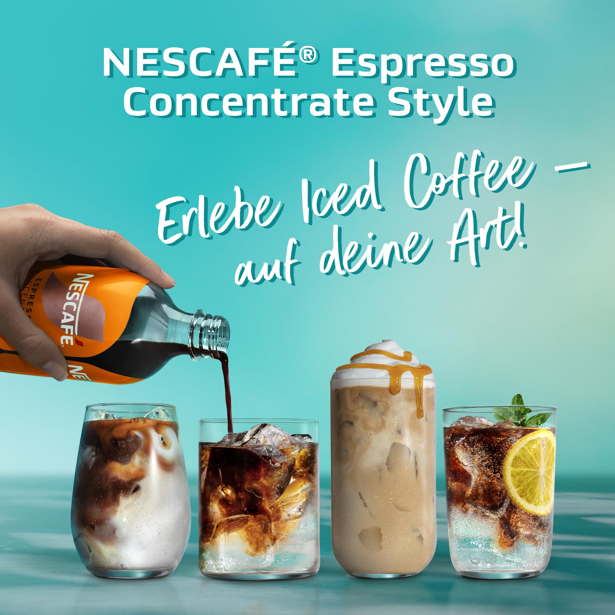 NESCAFÉ Espresso Concentrate Style Caramel, aromatisierters Getränkekonzentrat mit löslichem Bohnenkaffee, Karamell-Geschmack, 1er Pack (1 x 500ml) Einweg-Flasche 3