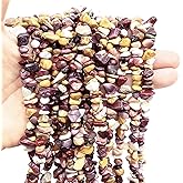 favoramulet 5-8mm Mookaite Tumbled Stone Chip Beads for Jewelry Making, Irregular Shaped Healing Crystal Loose Bead Supply, Pack of 2 Strands(64 inches)