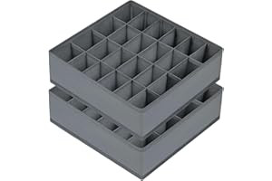 Sock Drawer Organizer Divider 2 Packs Underwear Organizer, 24 Cell Closet Organizers and Storage Organizer Sock Holders Organ