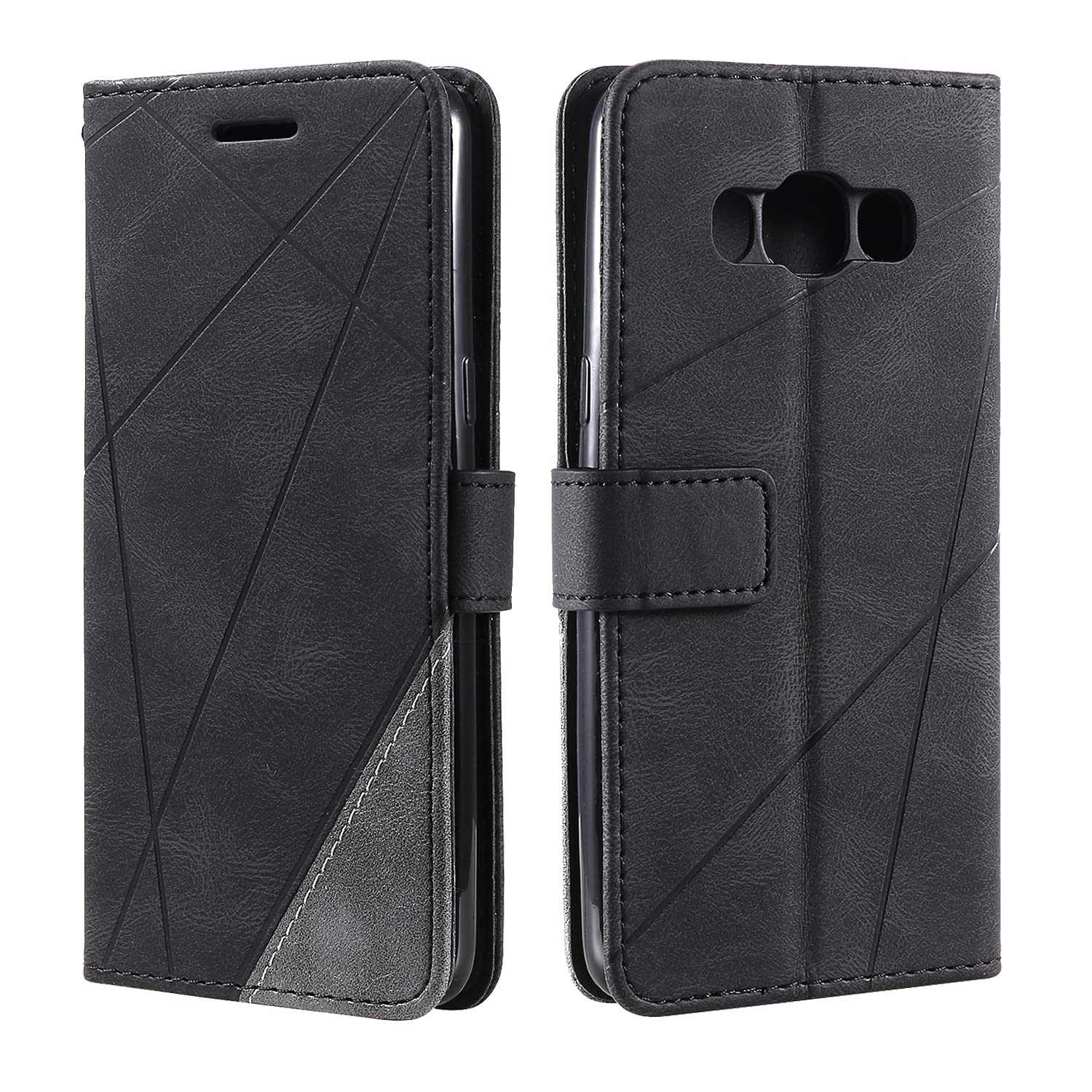 SONWO Case for Galaxy J5 2016 Case, Premium Leather Flip Wallet Case Magnetic Closure Card Slots Kickstand Phone Case for Galaxy J5 2016, Black