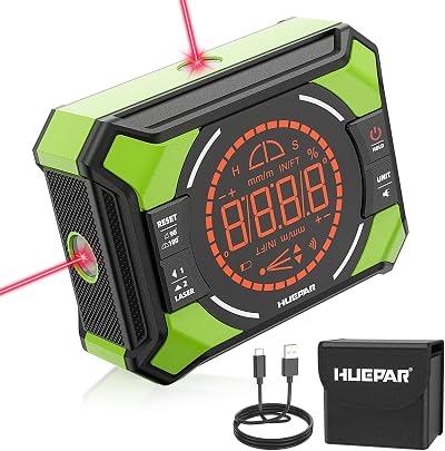 Huepar Digital Angle Finder with Laser 3-in-1 Magnetic 0-180° 0-90°