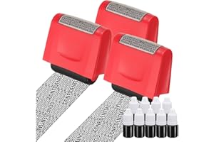 PATIKIL Identity Theft Protection Roller Stamp, 3Pcs 0.7" Confidential Roller Stamp Privacy ID Police Stamp Roller for Securi