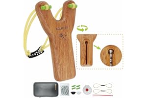 soamotoi Wooden Slingshot with Magazine for Outdoor Hunting, Professional Slingshot with Ammo for Adults Sport Shooting, Solid Wood Hunting Slingshots Set for Hunting Accessories