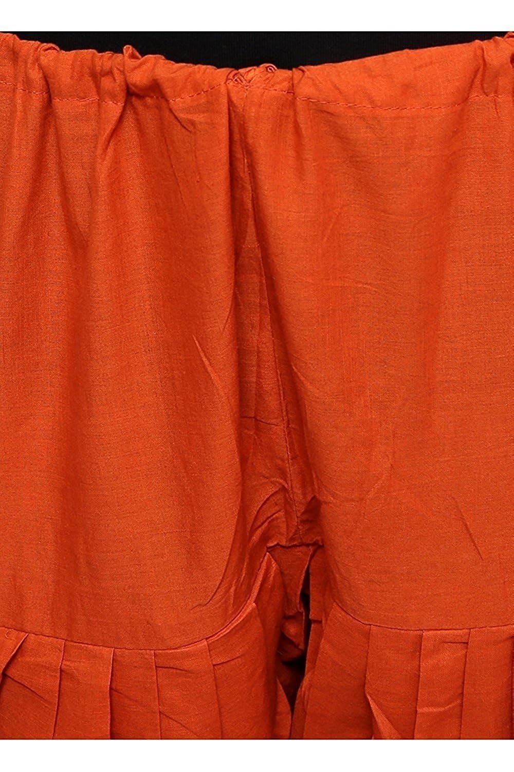 yana collection women cotton patiala salwar with dupatta (orange colour)
