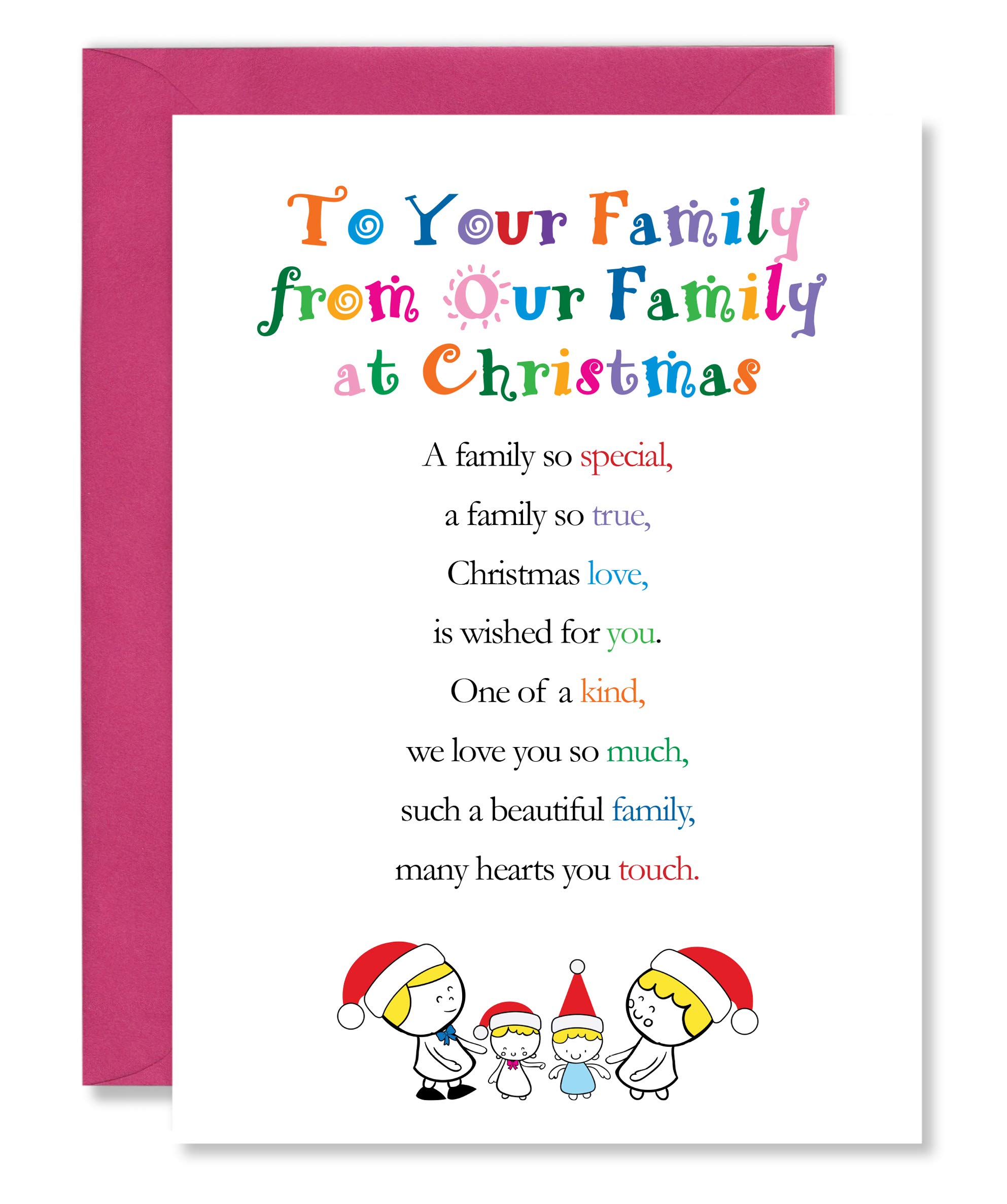 Clarabelle Cards - Family Christmas Greetings Card with Sentimental Festive Poem Verse sold by Card Candy