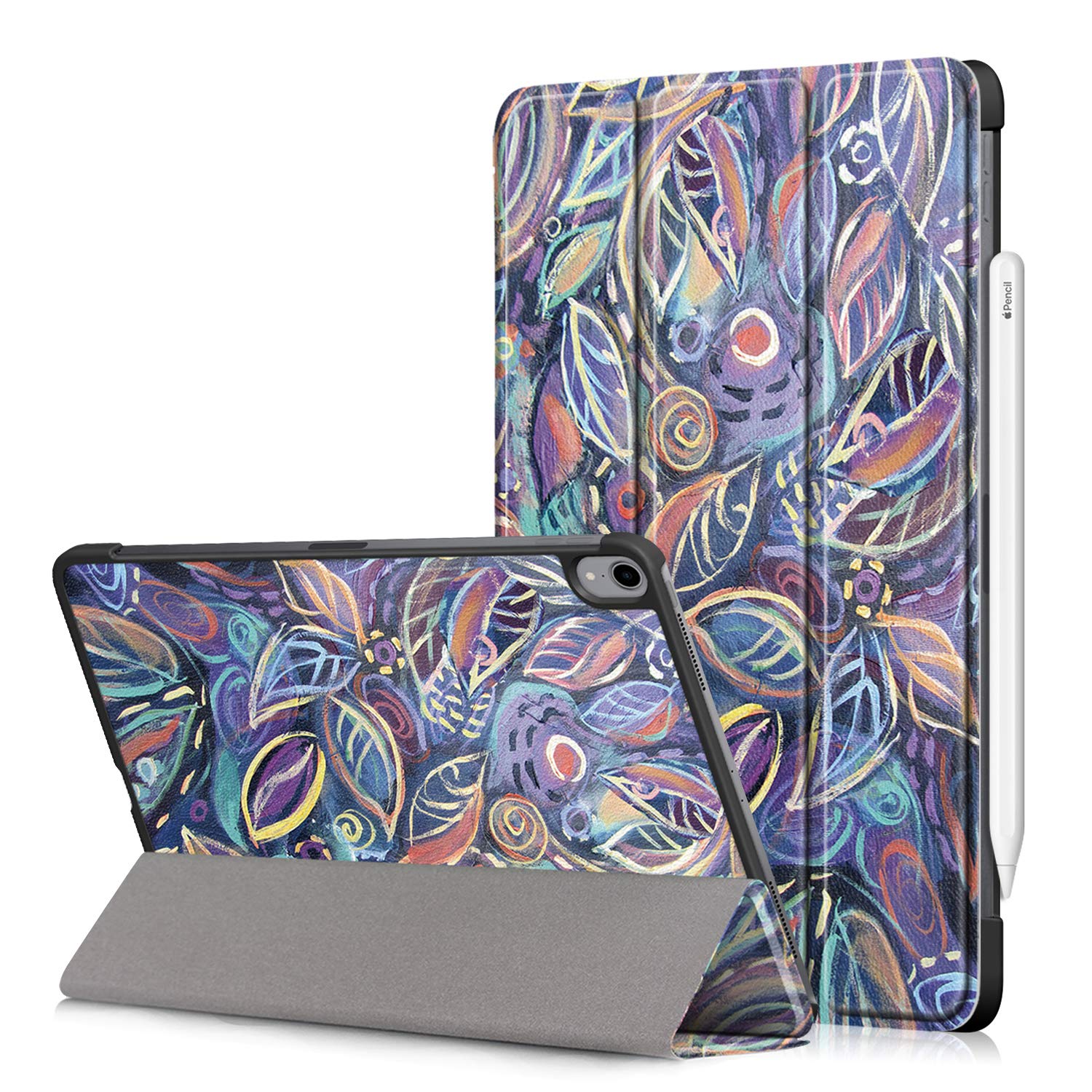 AKNICI Case for iPad Pro 11 Inch 2018 Release, Support Apple Pencil Charging & Pair, Trifold Stand Protective Cover with Auto Wake/Sleep for 2018 iPad Pro 11 inch A1980 A1934 A2013 A1979, Leaves