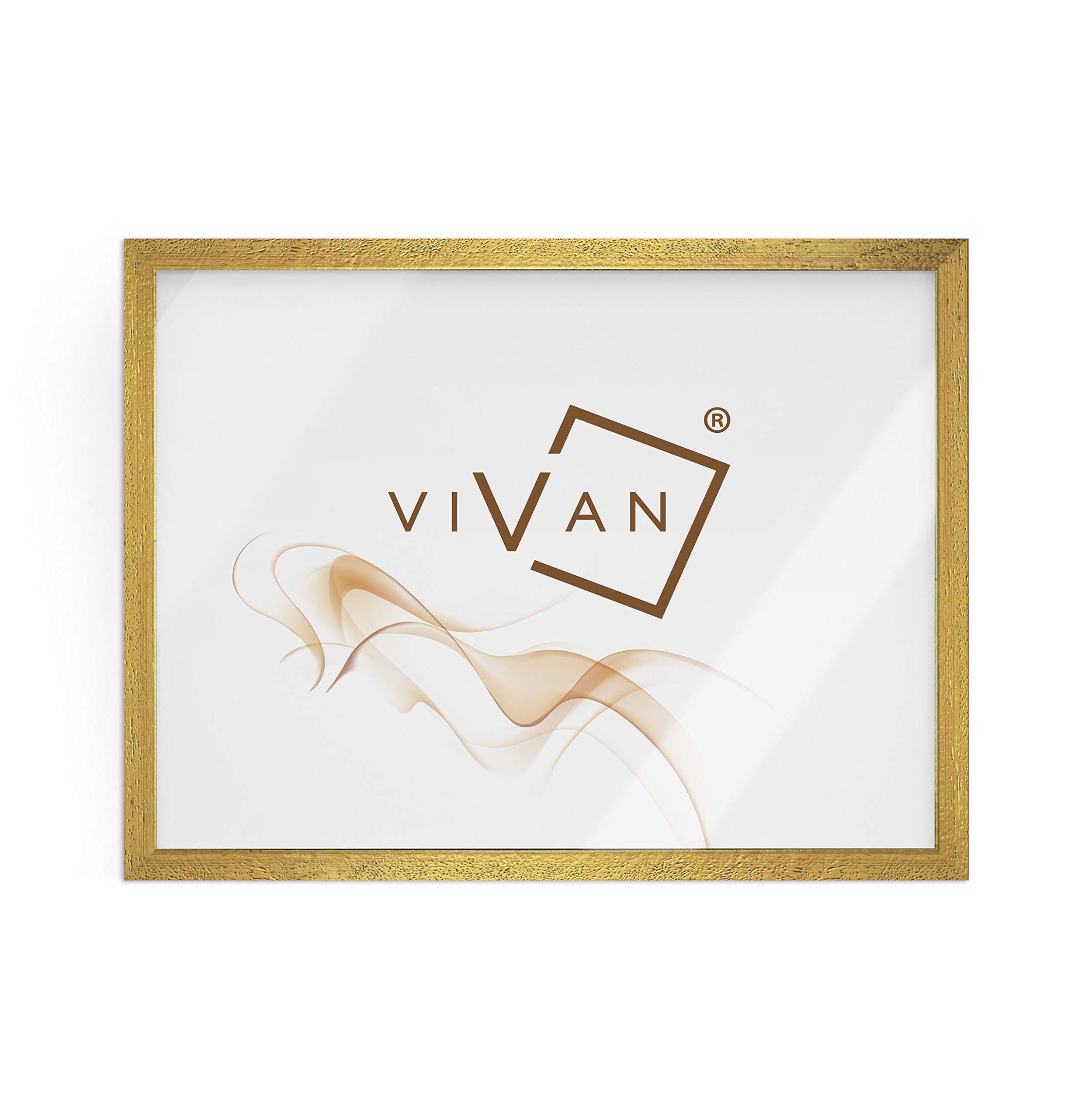 VIVAN Frame Pane, Wood, Gold, Image Size 30x40