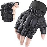 WTACTFUL Fingerless Tactical Gloves Men Women, Breathable Reinforced Palm | Microfiber Leather, Breathable Mesh, Adjustable Wrist, Anti-Slip, for Motorcycle Airsoft Paintball Cycling Work Hiking