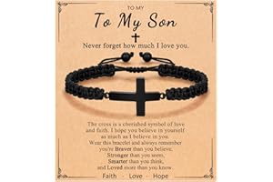 ORISPRE Cross Braided Bracelet for Men/Boys Birthday Graduation Christmas Confirmation Communion Gifts for Son Grandson Nephew