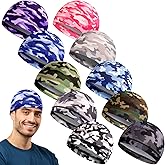 Tarpop 10 Pcs Men Skull Caps Cooling Welding Hard Helmet Liner Cycling Skull Caps Wicking Beanie Do Rag Head Wrap for Men