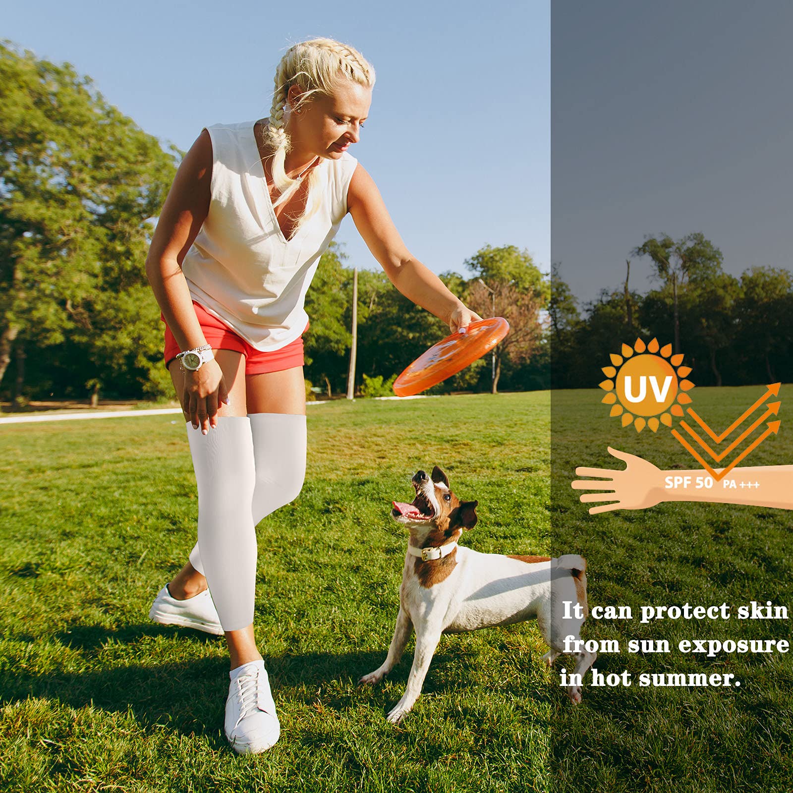 Skylety Compression Leg Sleeve Full Length Leg Sleeves Sports Cycling for Men Women, Running, Basketball