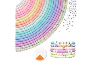 ADIIL 7200pcs Clay Beads Bracelet Making Kit, 6mm Polymer Heishi Beads for Jewelry Making, Friendship Bracelet Kit Birthday Gift for Adults Colorful
