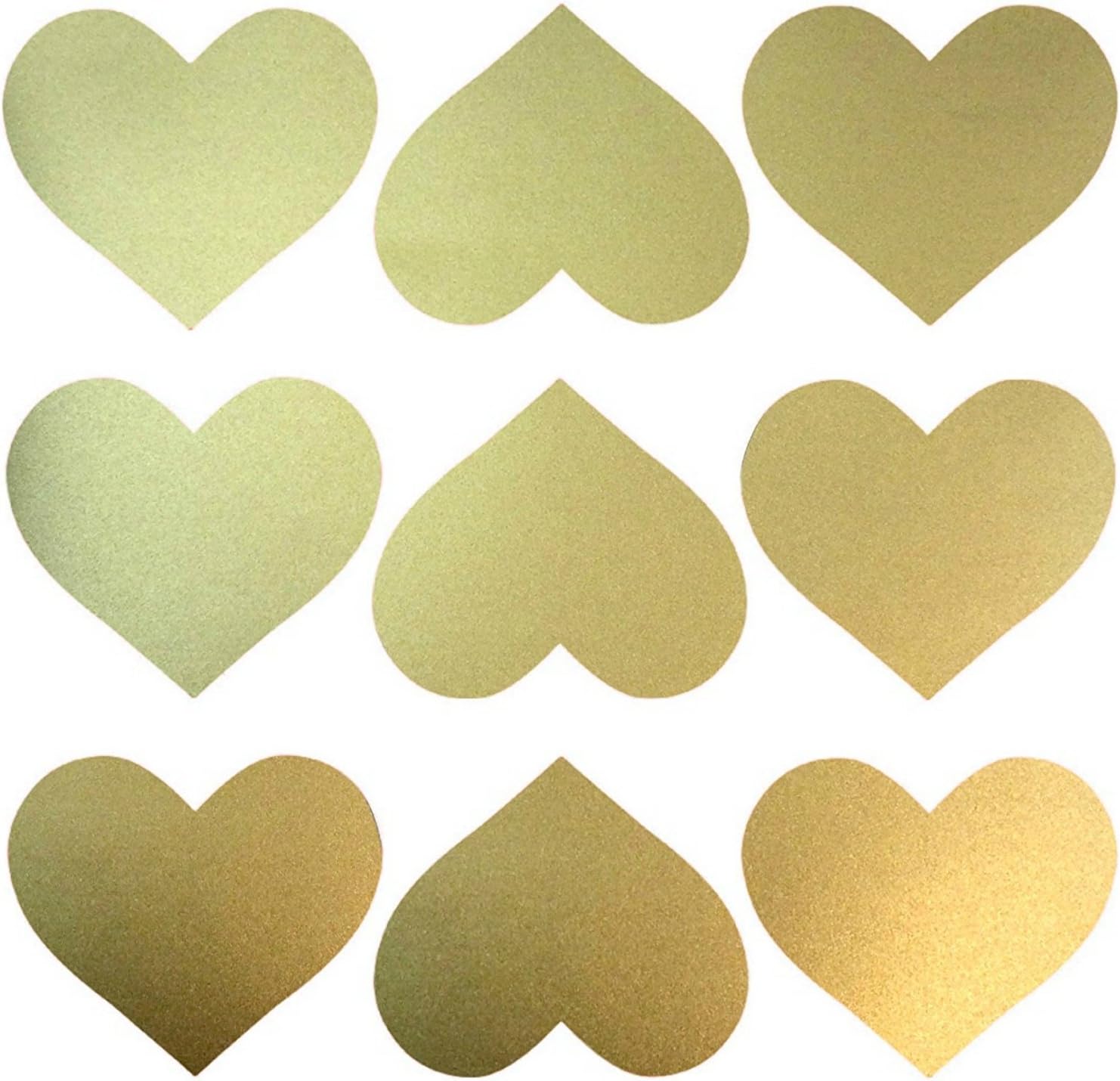 Easy Peel + Stick Gold Wall Heart Shape Decals (40 Decals) | Safe on Walls Paint | Removable Metallic Vinyl Decor | Art Large Paper Sheet (Metallic Silver)