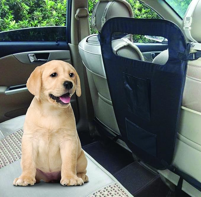 Coleman Car Front Seat Dog Barrier with Pocket Organizer, Vehicle Safety Barrier for Dogs
