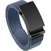 GAEKEAO Ratchet Belt for Men - No-Holes Adjustable Nylon Belt with Slide Buckle for Golf, Casual, Work & Travel Gift Boxed