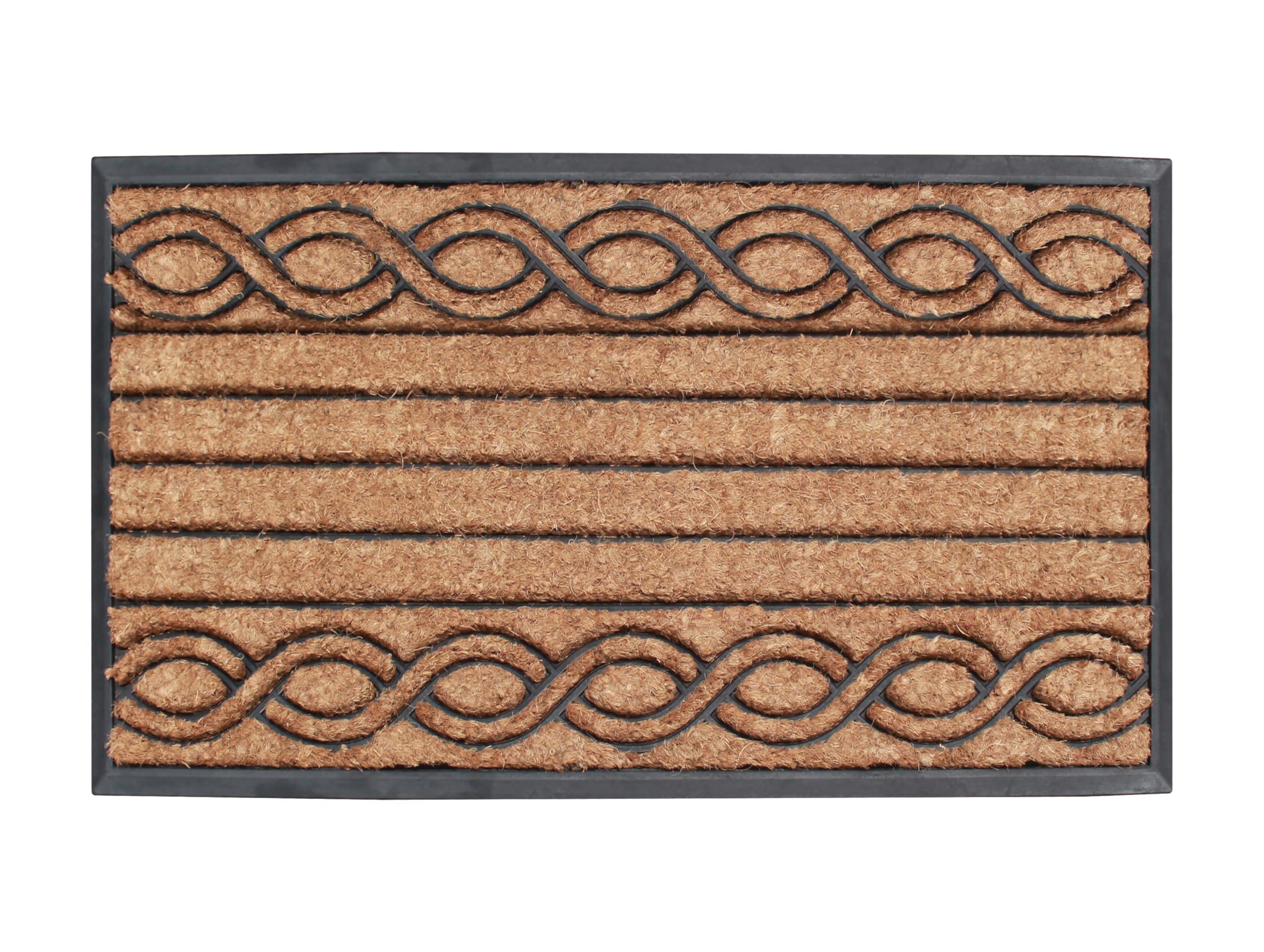 A1HC Natural Coir and Rubber Door Mat, 24" x 39", Thick Durable Doormats for Indoor Outdoor Entrance, Heavy Duty, Thin Profile Door Mat, Easy to Clean, Long Lasting, Front Door Entry Doormat Image