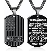 GLITTO Valentines Day Gifts for Him - Best Dad Son Brother Grandson Grandpa Boyfriend Husband Ever Necklace, Stainless Steel Flag Dog Tags Pendant, Birthday Christmas Gifts Jewelry for Men Boys