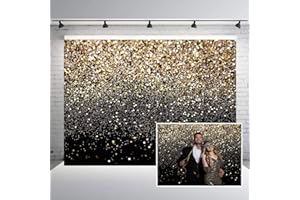 CHAIYA 7x5ft 2025 New Year Backdrop Gold Glitter Paint Backdrop for Photography Astract Golden Bokeh Starry Sky Wedding Adult Baby Children Family Party Decorations New Year Party Backdrop