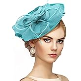 Zinniday Feather Tea Party Hat - 1920s 50s Elegant Derby Fascinators with Hair Clip, 2026 Kentucky Fascinator Hat for Women