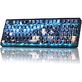 ZORNHER ZH980 Mechanical Keyboard,95% Blue Creamy Keyboard with Number Pad,Van Gogh's Starry Night Dye Sublimation PBT Keycaps,Pre-lubed Clicky Switches,Hot-Swappable
