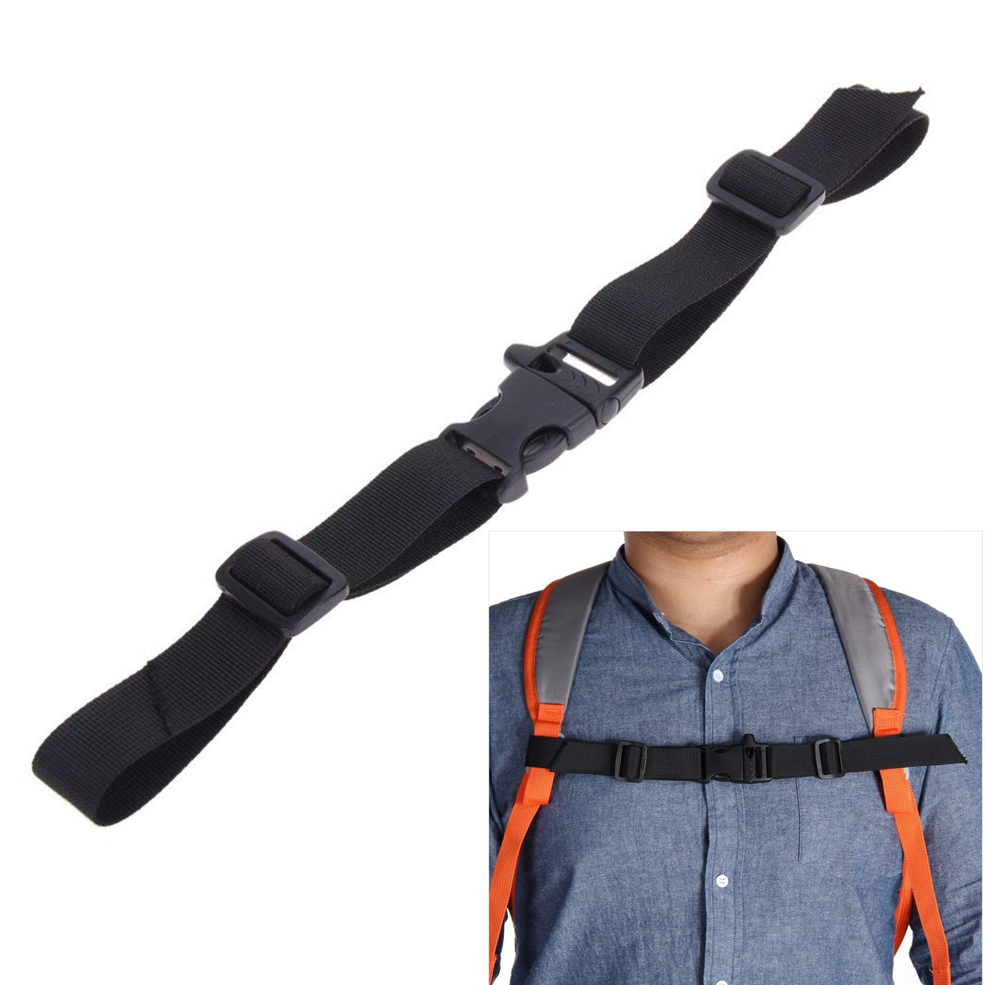 Photo 1 of Ikerall Sternum Straps For Backpacks 1-pack,Adjustable Chest Strap with Emergency Whistle Buckle Suitable for Universal Outdoor Fabric Backpack Straps(Black)