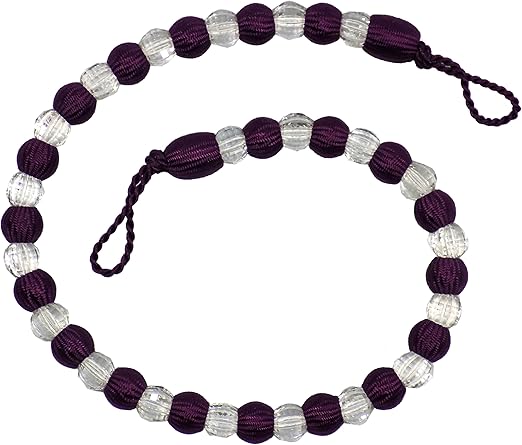 Amazon Com 2 X Purple Clear Beaded Curtain Tie Backs Home Kitchen