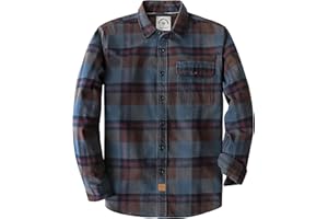 Dubinik®Mens Flannel Shirts Long Sleeve Flannel Shirt for Men Warm Casual Soft Cotton Button Down Plaid Mens Flannel Shirt