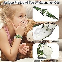 Waterproof AirTag Bracelet for Kids, Hidden Printed