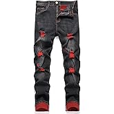Homllyer Men's Ripped Jeans Stretch Skinny Jeans for Men,Slim Fit Denim Pants
